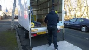 A mover loading his van